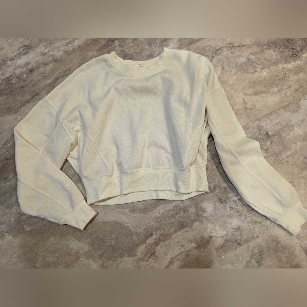 Pink Rose Cream Crew Neck Sweater